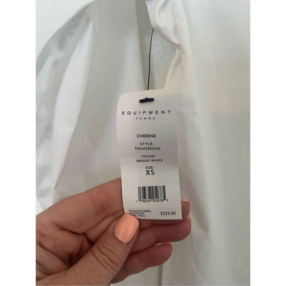 Equipment Cherine Collarless Button up Embroidered Shirt NEW - Picture 8 of 9